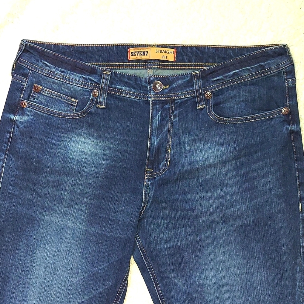Men's Seven7 Premium Dark Wash Straight Fit Jeans - Picture 5 of 13